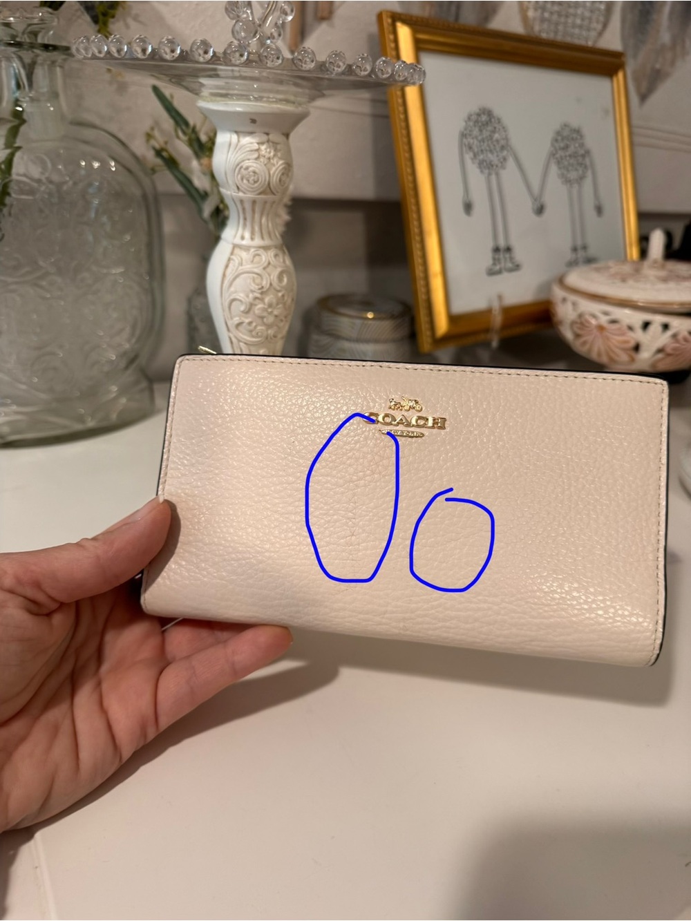 Coach Pebbled Leather Wallet in Soft Cream with Gold Logo - Picture 10 of 15